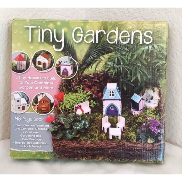 Tiny Gardens Indoor Terrarium Kit with 48 Page Book Container Garden - Picture 1 of 6